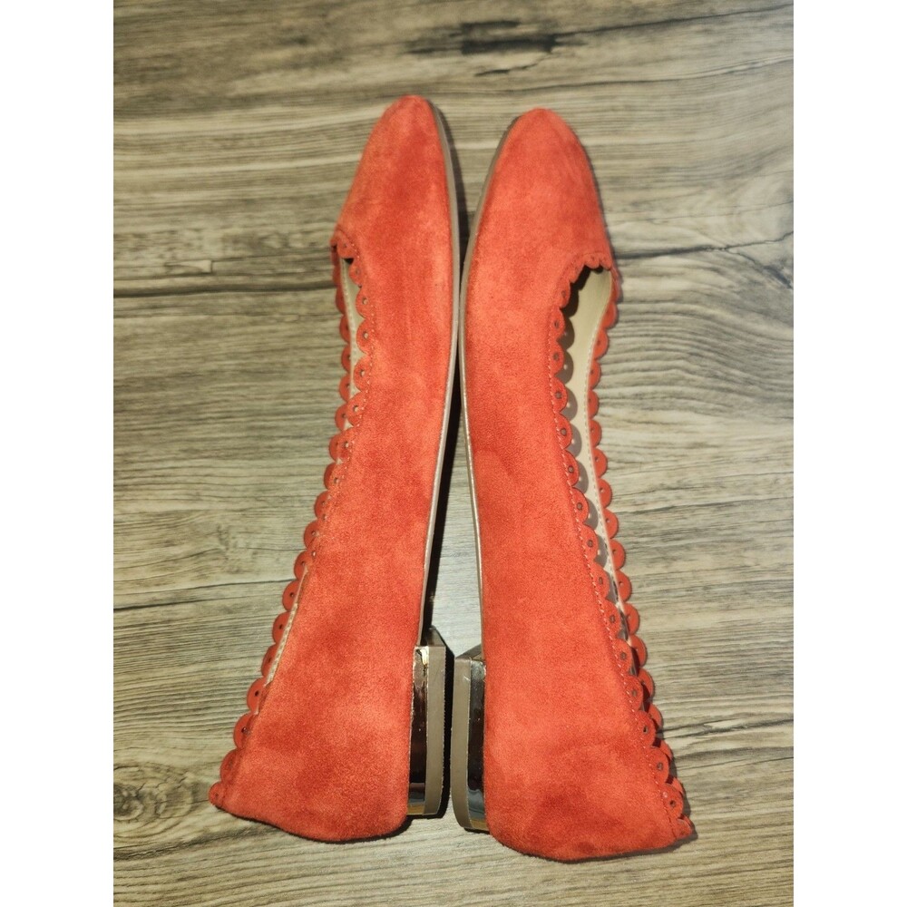 Talbots Women's Slip-on Penelope Scallop Flats leather Suede Orange, Sz 6.5 Med - Picture 13 of 15